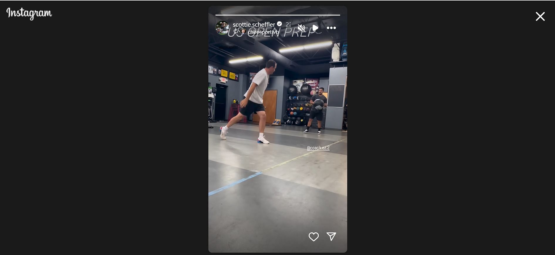 Scottie Scheffler practicing for the US Open (Image Credit: IG @scottie.scheffler)